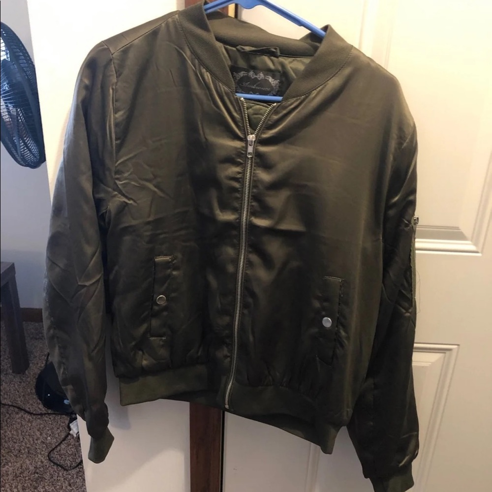 Olive green bomber jacket